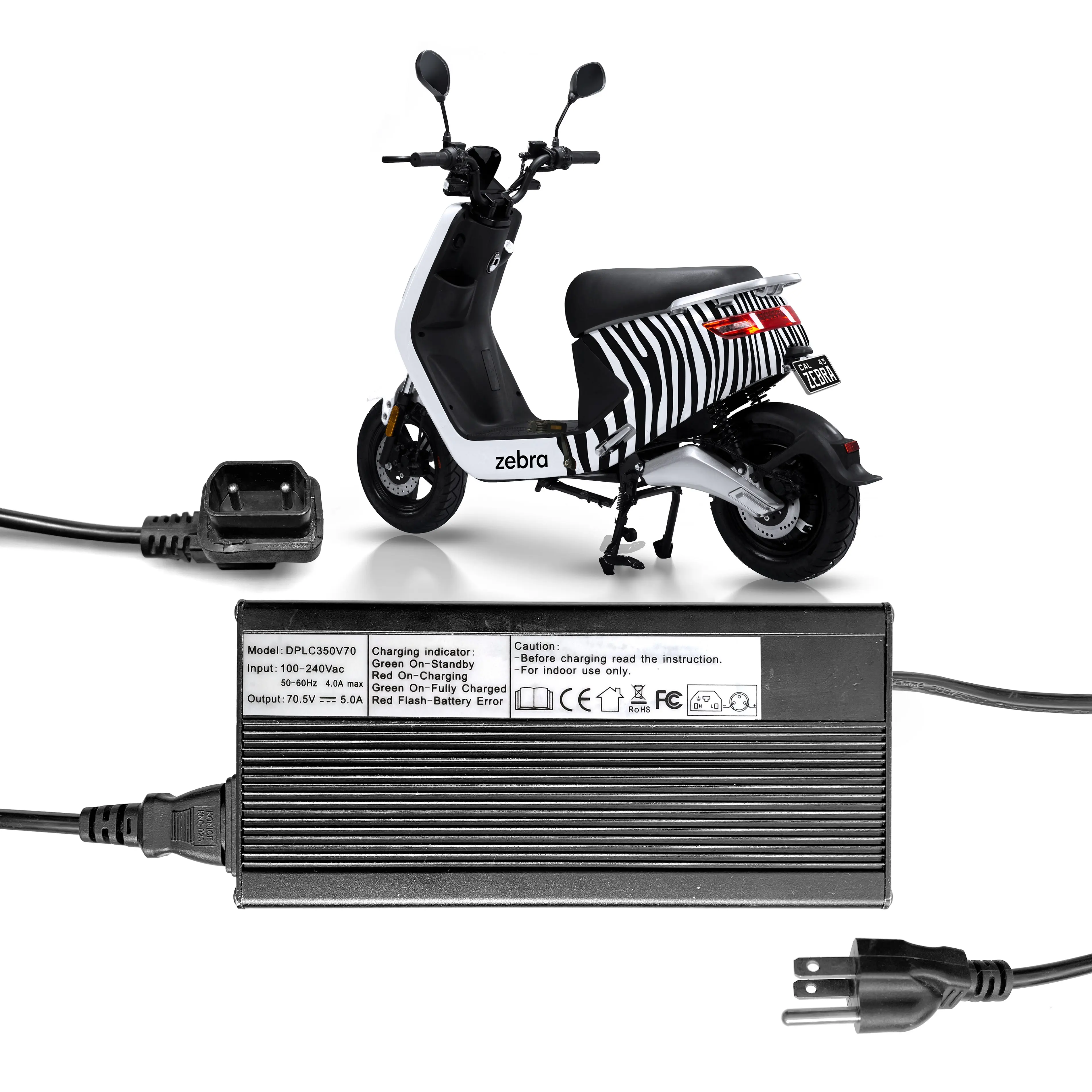 Elyxon Zebra Ebikeอะไหล่ชาร์จDPLC350W70 Zebra DAZZอะไหล่ 60V30Ahแบตเตอรี่ลิเธียมIP54 5A Fast Chargerไฟฟ้าสกู๊ตเตอร์อะไหล่