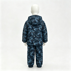 Ensemble imperméable et coupe-vent pour enfants, avec doublure polaire amovible, veste et pantalon en polyester enduit PU, pour garçons et filles - Product Image 3