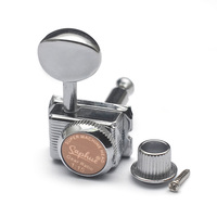 SAPHUE Vintage GuitarTuning Key Pegs 6 Inline Guitar Lock String Tuners 1:15 Pengganti Kepala Mesin untuk Gitar Elektrik