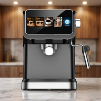 Cafetera Semiautomática de Acero Inoxidable HD Factory, 20 Bares, Pantalla Táctil Digital, Tanque de Agua de 1.5L, 1200W Eléctrica