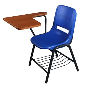 كرسي تدريب مكتبي معدني من البلاستيك, كرسي لطلاب الجامعة مزود بطاولة