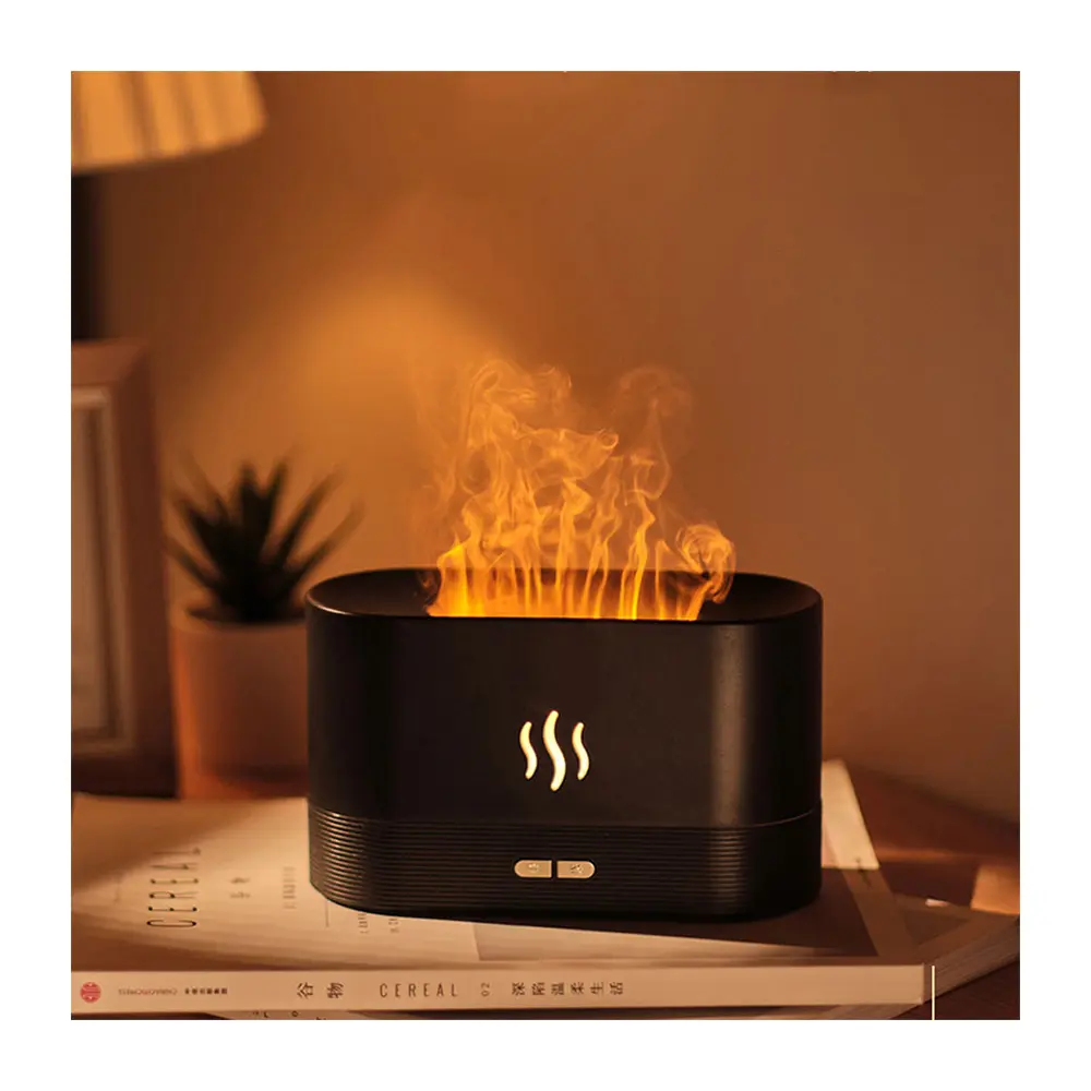 180 ml 3D elektrischer Ätherisches Öl Flammenbefeuchter Diffusor Nachtlicht Vulkan Regen Aroma Diffusor für Zuhause Tischmontage