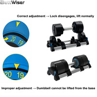 Ensemble d'haltères noirs professionnels BettWiser 20 kg 40 kg, poids de gym réglables, haltères réglables pour l'entraînement