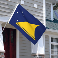 Bandera de Tokelau de 3x5 pies, poliéster de lujo resistente y duradero, para interiores/exteriores con rayas cosidas y ojales de latón