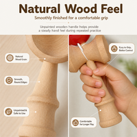 Anfänger-Kendama Großhandels-Starter-Set: Holzspielzeug mit Klebefarbe, leicht zu fangen, japanisches Geschicklichkeitsspiel mit Trick-Anleitung, individuelles Logo, OEM