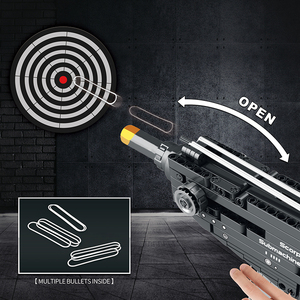 Ensemble de blocs de construction Reobrix 77029 Fusil mitrailleur <span class=keywords><strong>Scorpion</strong></span> 518 pièces, jouet modèle d'arme militaire à éjection par élastique - Product Image 3