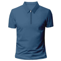 Polo pour homme en polyamide et élasthanne, effet rafraîchissant, col zippé, séchage rapide, haute extensibilité, pour le golf, logo personnalisé, vente en gros