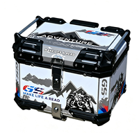 Vente en gros de boîtes latérales pour moto en aluminium de 45 L, étanches, verrouillables, universelles, avec support en acier au carbone et doublure en cuir