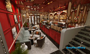 Elegante café cafetería tienda renderizado moderno panadería tienda muebles conjunto fabricante personalizado café Bar restaurante muebles conjunto en venta - Product Image 3