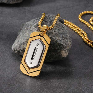 Collar con Colgante de Acero Inoxidable y Titanio, Resistente al Agua y al Deslustre, Estilo Hip Hop 2026, para Hombre, Venta al Por Mayor - Product Image 6