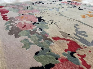 Loral-Alfombra de lana viscosa para decoración del hogar, moqueta hecha a mano para sala de estar y dormitorio - Product Image 6
