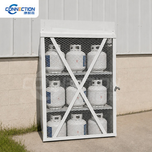 Casier <span class=keywords><strong>de</strong></span> sécurité pour propane toutes saisons avec structure en maille ventilée, cadre en acier robuste et porte verrouillable pour le stockage extérieur des bouteilles <span class=keywords><strong>de</strong></span> <span class=keywords><strong>gaz</strong></span> - Product Image 1