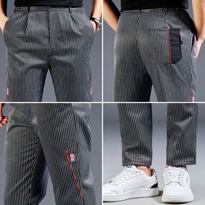 Pantalon de travail unisexe pour boulangerie, uniforme professionnel avec logo pour hommes et femmes, pantalon de chef, uniforme de cuisine noir - Product Image 3