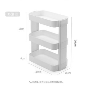 Zhe Kai <b>Desktop</b> Storage <b>Shelf</b> 3 Tier White PP Multi Purpose Organizer For Office Desk Bedroom Simple Style - Product Image 3