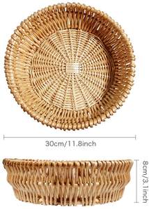 Naturale <span class=keywords><strong>di</strong></span> <span class=keywords><strong>Vimini</strong></span> Rotondo Impilabile Cestino - Product Image 4