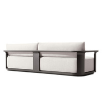 Ensemble de canapés et table basse d'extérieur en aluminium moderne, résistant à la rouille, durable et luxueux pour patio