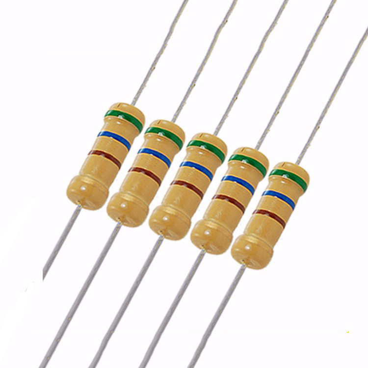 Produsen resistansi 100ohm 300ohm 100M ohm 1/8W 1/6W 1/4W 1/2W 1W 2W 3W 5W 2Ws resistor film karbon 1/4W