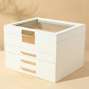 Penobon Boîte à bijoux de type tiroir à quatre couches moderne Accès transparent pour boucles d'oreilles Bagues-Présentoir respectueux de l'environnement - Product Image 4