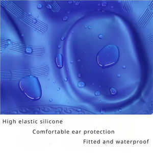 Bonnet de bain en silicone haut de gamme, très élastique, avec protection des oreilles, confortable et efficace pour empêcher l'entrée de l'eau (vente en gros) - Product Image 3