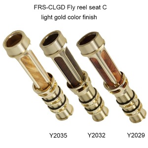Porte-moulinet de luxe BTI-FRS-CLGD Or Clair - Aluminium usiné CNC avec inserts variés en bois de burl/carbone pour cannes LW3-9 - Product Image 2