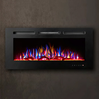 Cheminée électrique murale pour usage domestique, en métal, avec 6 couleurs de flamme au choix, télécommande