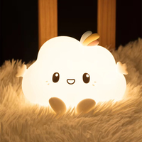 Jouets en silicone mignons pour enfants, lampe de chevet en forme de nuage pour chambre à coucher, lumière de table rechargeable, cadeau, type tactile, nuage, lampe de chevet pour chambre d'enfant, lumière de nuit LED