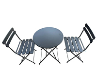 Ensemble bistrot pliable 3 pièces - Table de patio extérieure et 2 chaises, ensemble de conversation peu encombrant pour jardin ou balcon