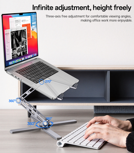 ขาตั้งโน้ตบุ๊ก Yesido อลูมิเนียมอัลลอย หมุนได้ 360 องศา พับได้ 2-in-1 ถอดประกอบได้ ปรับระดับความสูงได้ รุ่น LP09 - Product Image 4