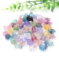 Mini sculptures en pierre de fluorite arc-en-ciel naturelle en vrac, champignons, papillons, ours, tortues, énergie de guérison, protection, chakra, cadeau spirituel
