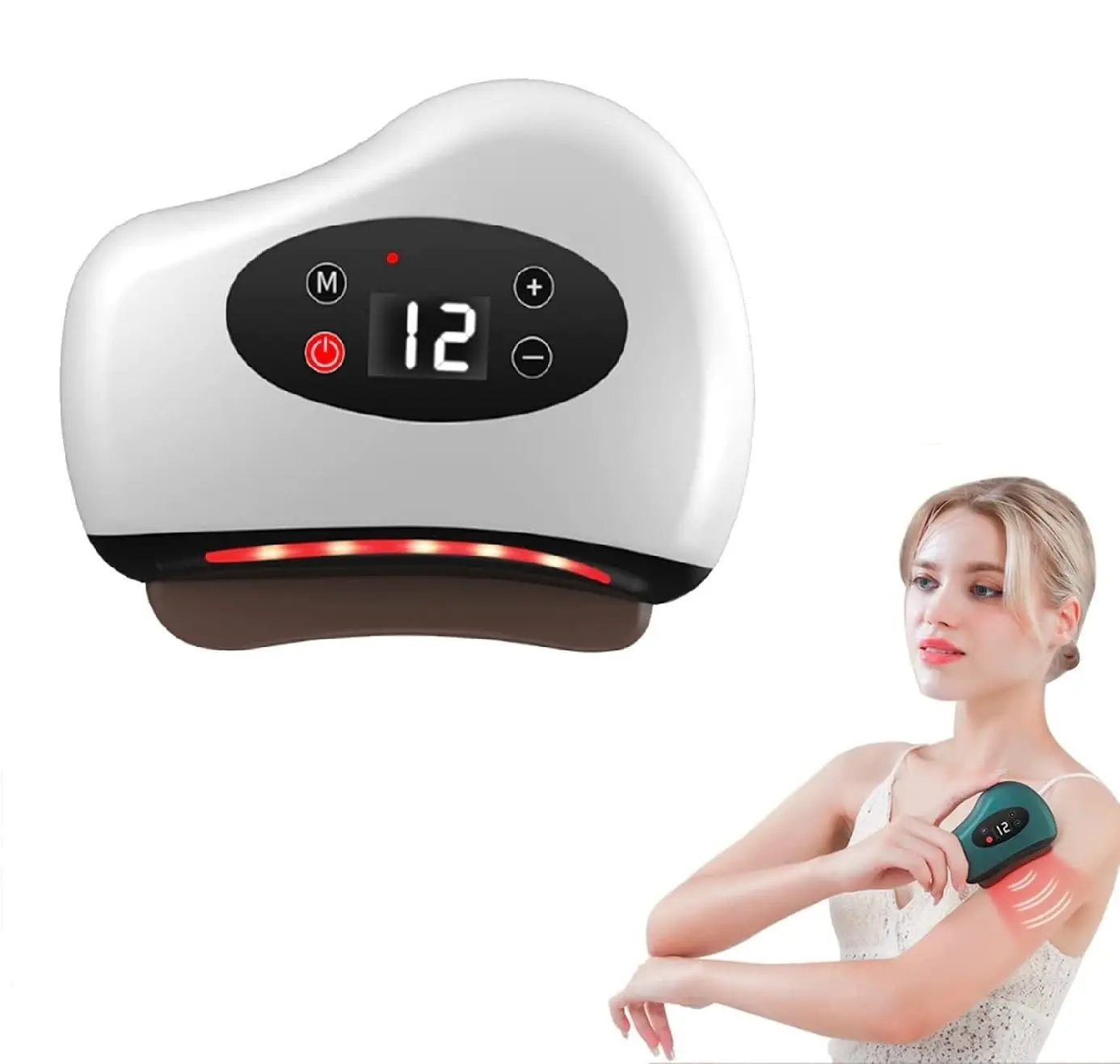 12 Gänge Elektro kratz brett Hot Com press Hochfrequenz Vibration Facial Lifting Entspannung Guasha Massage gerät