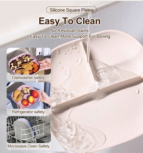 Assiette de produits pour bébé allant au micro-ondes, assiettes douces et mignonnes pour tout-petits, assiettes en silicone à succion, assiettes personnalisées pour bébé. - Product Image 5
