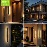 Vente en gros d'usine, luminaire mural linéaire extérieur moderne minimaliste à LED, étanche IP65, pour villa, jardin, façade