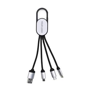 Cable de Carga USB de Bolsillo, Cable Magnético Trenzado con Logotipo de Marca, Cargador Móvil Multi USB, Cables de Datos 3 en 1 - Product Image 1