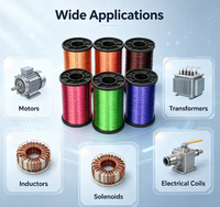 Kawat Aluminium Magnet Email Transformer 600V Tahan Suhu 130 hingga 180 Derajat Celcius Kawat Email Tahan UEW untuk Kelistrikan