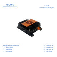 Chargeur de batterie 3,3 kW 96 V 32 A, chargeur étanche, chargeur de batterie au lithium 72 V 40 A 96 volts