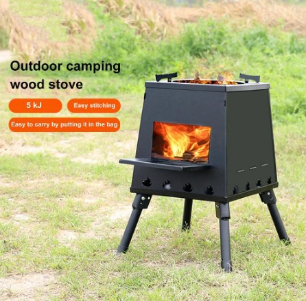 Foldable Camping Fire Pit Bonfire Stove Bonfire Activity Black Garden Wood Stove Heating Furnace Portable Outdoor Stove