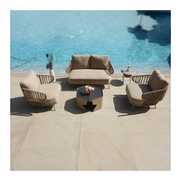 AJUNION Fauteuil d'extérieur de luxe en tissu Chaise de jardin en aluminium Coussin de rembourrage en mousse à séchage rapide Chaise de jardin de loisirs