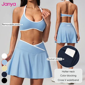 Ensemble de yoga et de sport Janya pour femme, color block, extensible, respirant, idéal pour l'entraînement et le tennis - Product Image 3