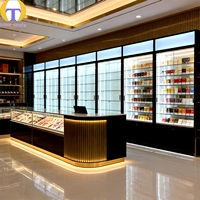 Présentoir de Magasin de Tabac Personnalisé avec Éclairage LED RGB, Étagère Robuste en Verre Trempé pour Vitrines de Magasins de Tabac