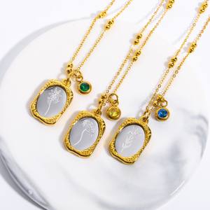 Collier en Zircon avec 12 pierres <span class=keywords><strong>de</strong></span> naissance du zodiaque pour femme, nouveau Style <span class=keywords><strong>de</strong></span> mode, miroir magique, 18K, naissance <span class=keywords><strong>de</strong></span> décembre, fleur, <span class=keywords><strong>2023</strong></span> - Product Image 5