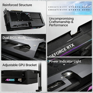 NUEVA Tarjeta Gráfica GIGABYTE <span class=keywords><strong>GeForce</strong></span> RTX RTX 5080 AORUS M 16GB GDDR7 256Bit para Computadoras de Escritorio, Componentes para Juegos, en Stock - Product Image 2