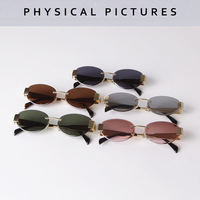 Lunettes de soleil modernes sans monture, double pont, protection UV400, verres dégradés, style rétro de luxe pour hommes et femmes, lunettes tendance
