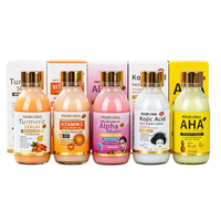 Kit de Sérums Éclaircissants 5-en-1 OEM : Curcuma, Vitamine C, Alpha Arbutine, Acide Kojique, AHA – Sérum Visage et Corps Éclaircissant Marque Privée