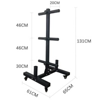 PINJIAN Étagère à assiettes pliable moderne en métal avec roulettes pour salle de sport à domicile