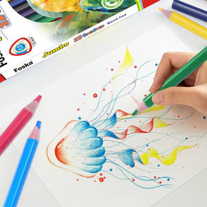 Matite Foska Jumbo Senza Legno a 12 Colori per Bambini e <span class=keywords><strong>Principianti</strong></span>, Scrittura Fluida - Product Image 5