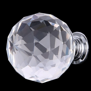 European Single Hole Cabinet Drawer Furniture Alloy Small <strong>Knobs</strong> Wholesale Closet <strong>Door</strong> Crystal Glass Handle Wardrobe Kitchen Gym - Product Image 4