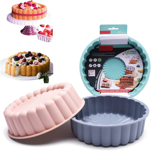 Silikon Runde Kuchen form 8 Zoll Silikon Kuchen form zum Backen <span class=keywords><strong>Charlotte</strong></span> Backen Erdbeer Short cake Kuchen form DIY - Product Image 5