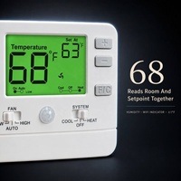Thermostat de pompe à chaleur 2H1C 24V avec capteur PIR, ventilateur à deux vitesses, thermostat HVAC multi-étapes pour chauffage et refroidissement uniquement