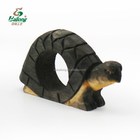 Ensemble d'anneaux de serviette en bois massif gravé en forme d'animal, écologiques, multicolores, faits à la main, pour la décoration de la maison, les mariages et les fêtes