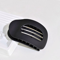 Grande pince à cheveux plate ovale en plastique, motif léopard mat, antidérapante, forte adhérence pour le coiffage, adaptée aux cheveux volumineux